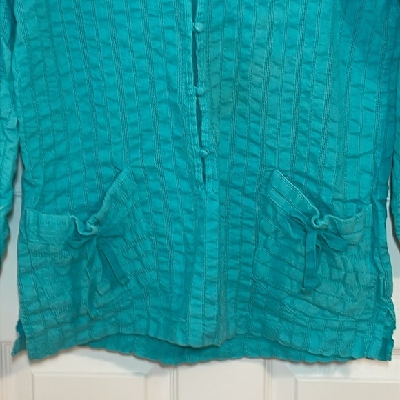 Billabong Aqua Cotton Cover-Up, hooded shirt, 10 - Picture 4 of 8